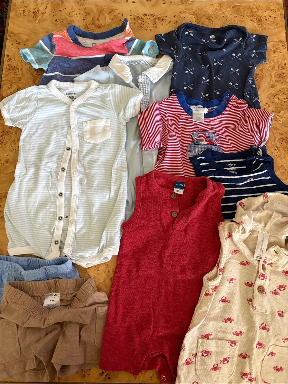 8 Rompers + 2 Shorts Boys Bundle